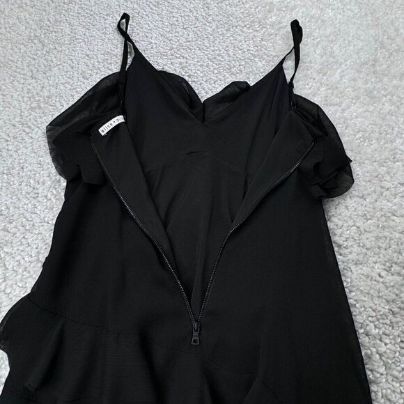 Alice + Olivia Lavinia Ruffled Dress Black Lined 8 - Picture 8 of 13